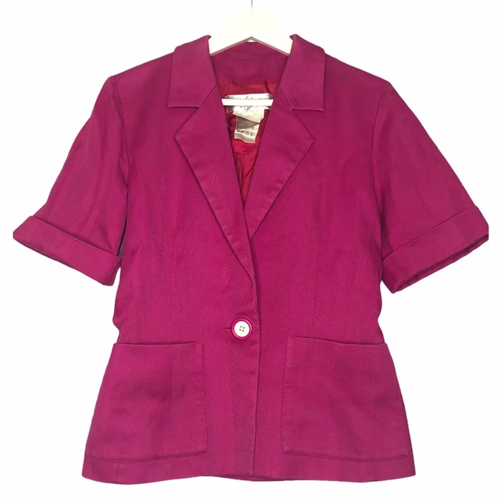YSL Vintage Cropped Blazer Jacket Pink Size 6